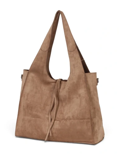 Paolo Bags Italy Torebka Shopper A4 2w1 | Zamsz Ekologiczny | Saszetka Listonoszka