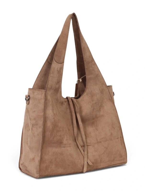 Paolo Bags Italy Torebka Shopper A4 2w1 | Zamsz Ekologiczny | Saszetka Listonoszka