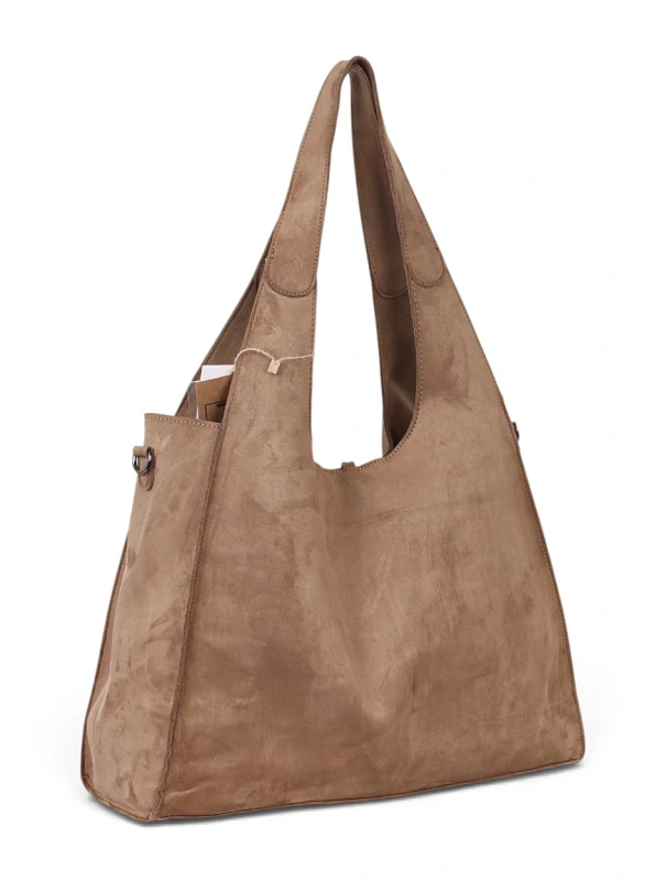 Paolo Bags Italy Torebka Shopper A4 2w1 | Zamsz Ekologiczny | Saszetka Listonoszka
