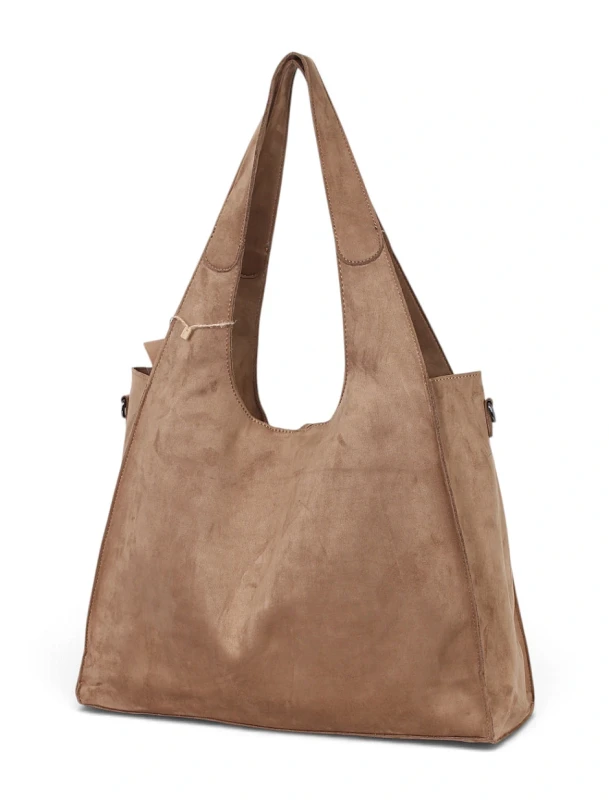 Paolo Bags Italy Torebka Shopper A4 2w1 | Zamsz Ekologiczny | Saszetka Listonoszka