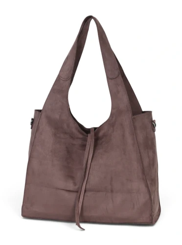 Paolo Bags Italy Torebka Shopper A4 2w1 | Zamsz Ekologiczny | Saszetka Listonoszka
