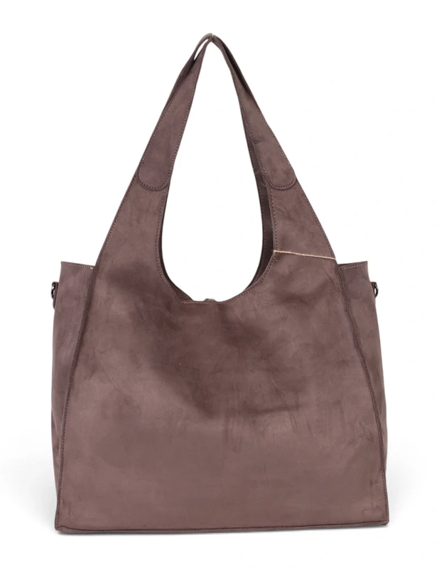 Paolo Bags Italy Torebka Shopper A4 2w1 | Zamsz Ekologiczny | Saszetka Listonoszka