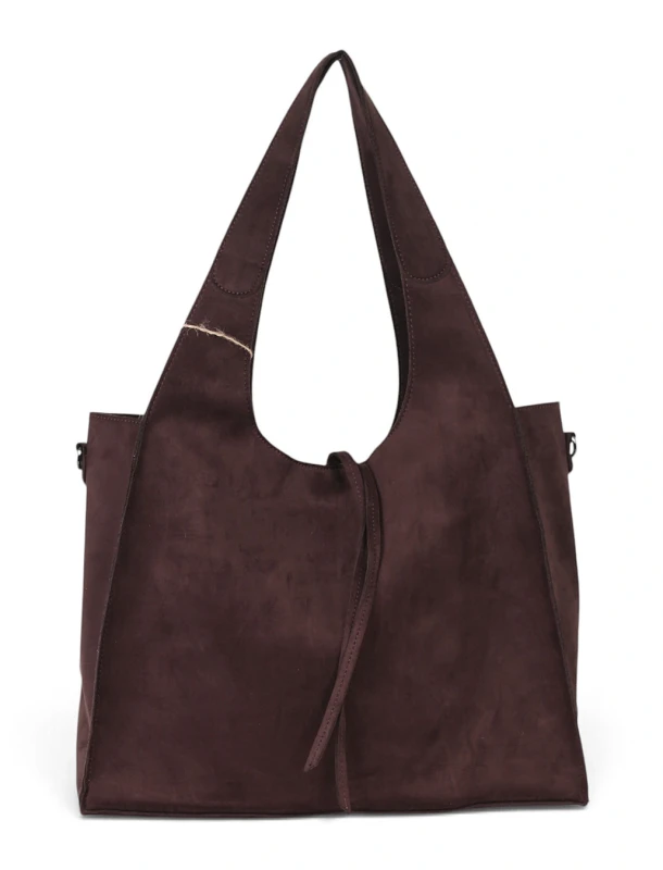 Paolo Bags Italy Torebka Shopper A4 2w1 | Zamsz Ekologiczny | Saszetka Listonoszka