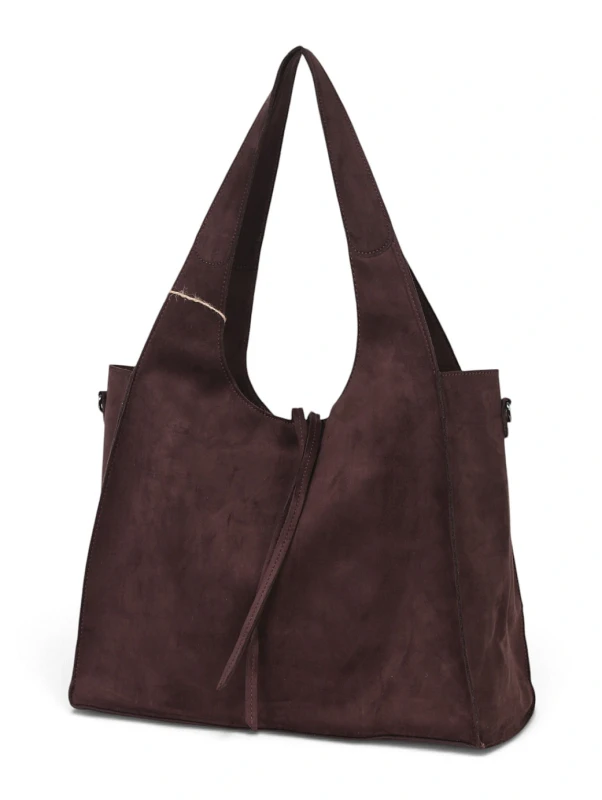 Paolo Bags Italy Torebka Shopper A4 2w1 | Zamsz Ekologiczny | Saszetka Listonoszka