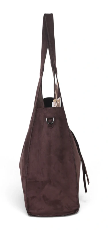 Paolo Bags Italy Torebka Shopper A4 2w1 | Zamsz Ekologiczny | Saszetka Listonoszka