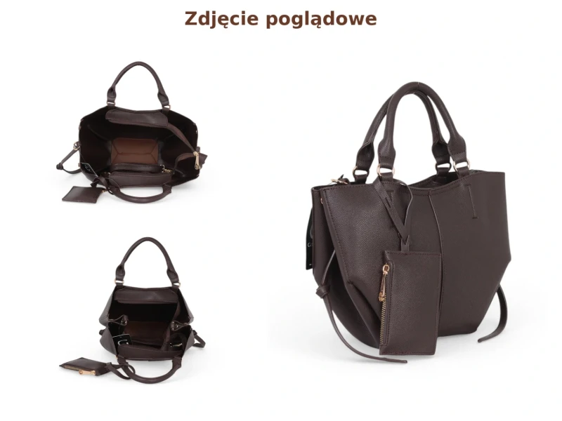 Gallantry Paris Mini Shopper Łódka | Torebka Damska z Portfelikiem 2w1 | Regulowana Szerokość | Rączki + Pasek