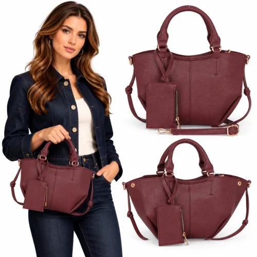 Gallantry Paris Mini Shopper Łódka | Torebka Damska z Portfelikiem 2w1 | Regulowana Szerokość | Rączki + Pasek