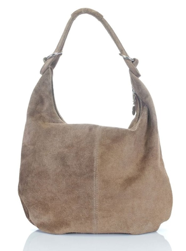 Zamszowa torebka worek ZD4 Taupe