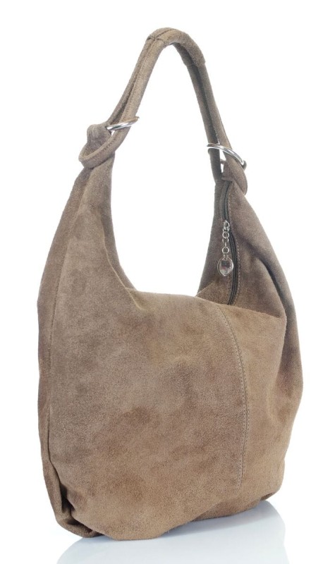 Zamszowa torebka worek ZD4 Taupe