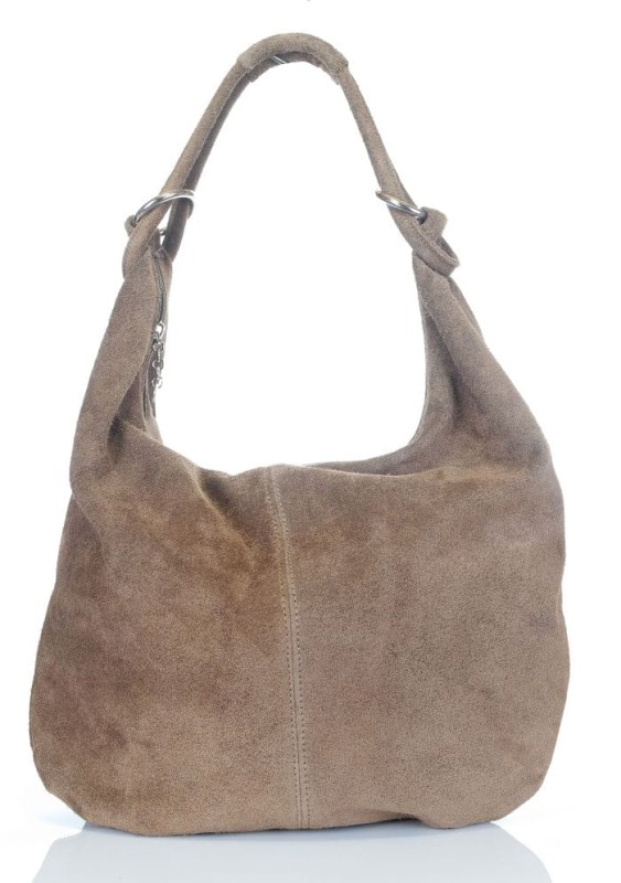 Zamszowa torebka worek ZD4 Taupe