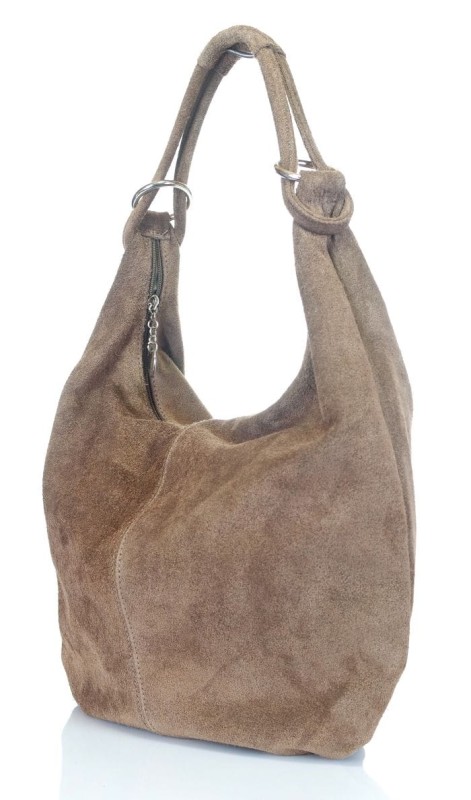 Zamszowa torebka worek ZD4 Taupe