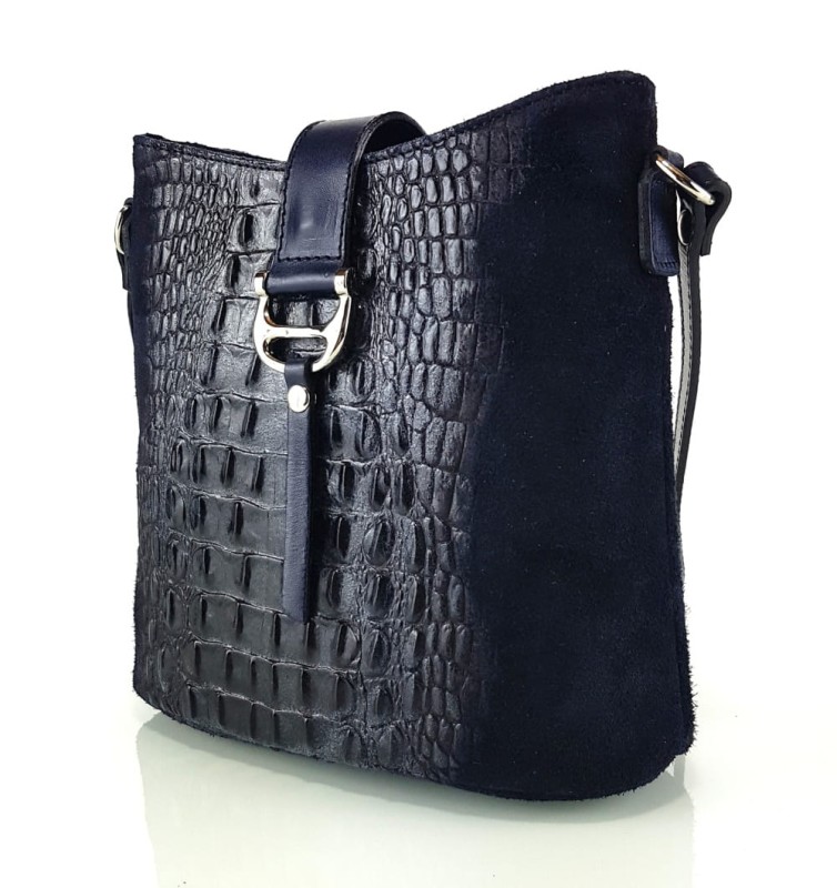 Skórzana granatowa torebka SS7