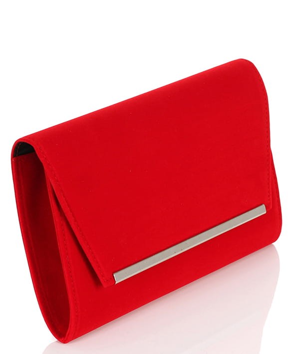 Czerwona zamszowa kopertówka W52z