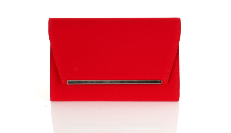 Czerwona zamszowa kopertówka W52z