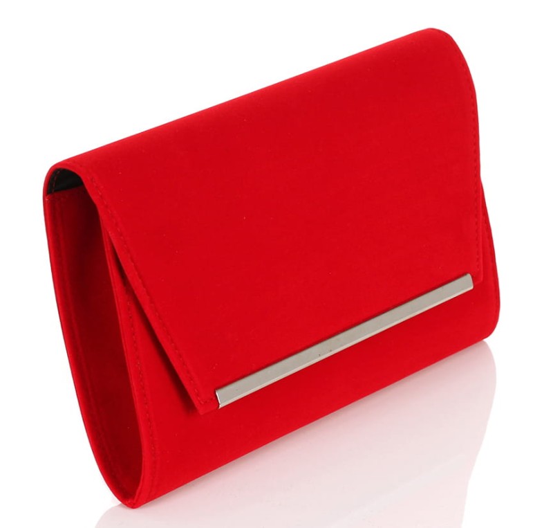Czerwona zamszowa kopertówka W52z