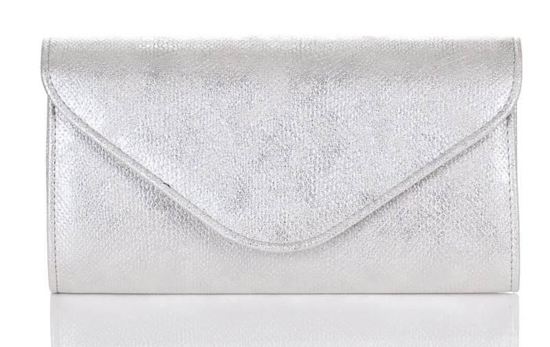 Modna metaliczna srebrna kopertówka ŻMIJA W35dz