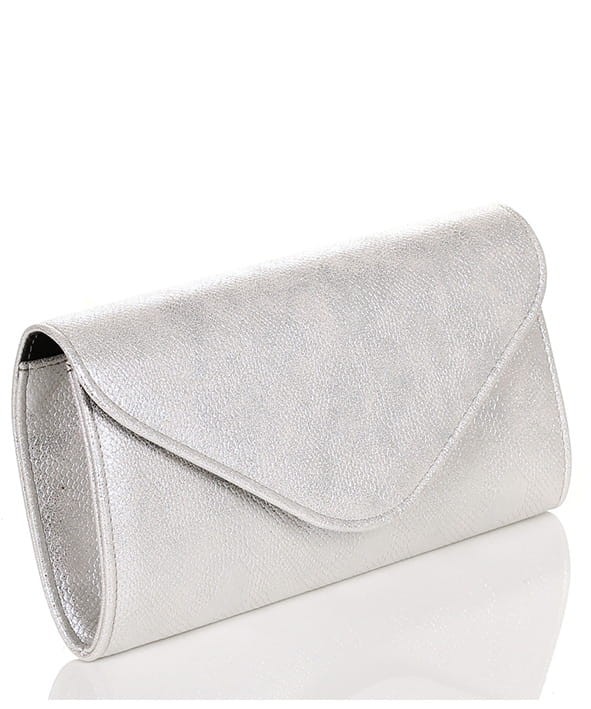Modna metaliczna srebrna kopertówka ŻMIJA W35dz