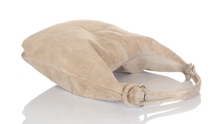 Zamszowa beżowa torebka worek ZD4