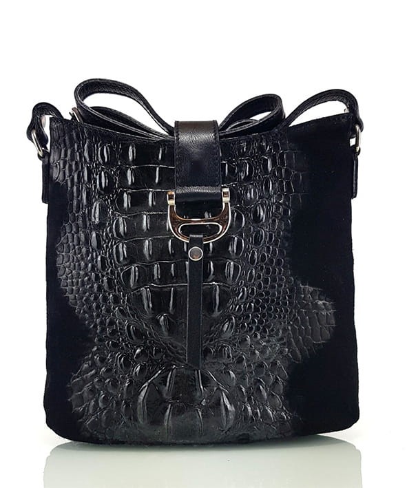 Skórzana czarna torebka SS7