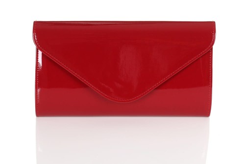 Bordowa mała lakierowana kopertówka W35