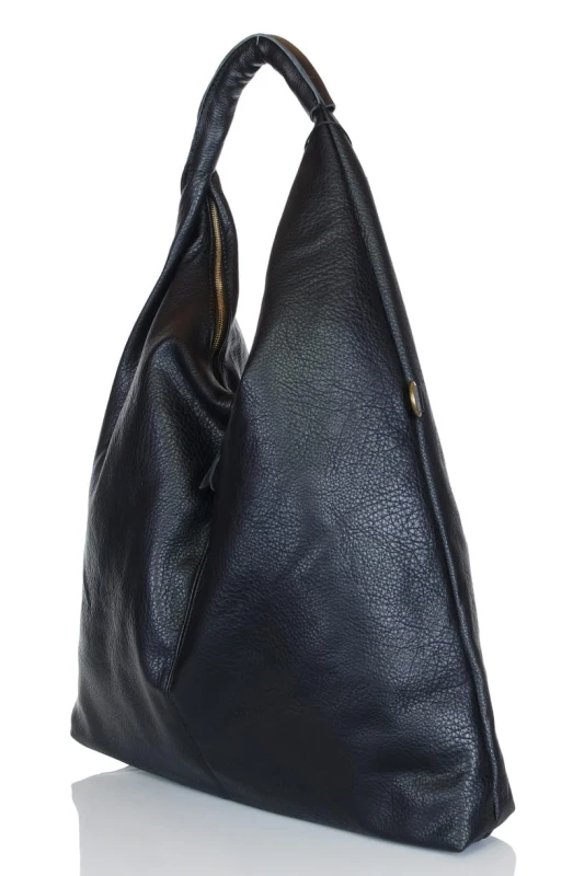 Zjawiskowy duży czarny Shopper Bag PB581