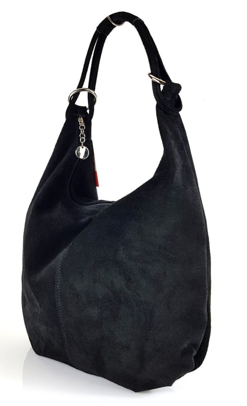 Czarna zamszowa torebka worek ZD4