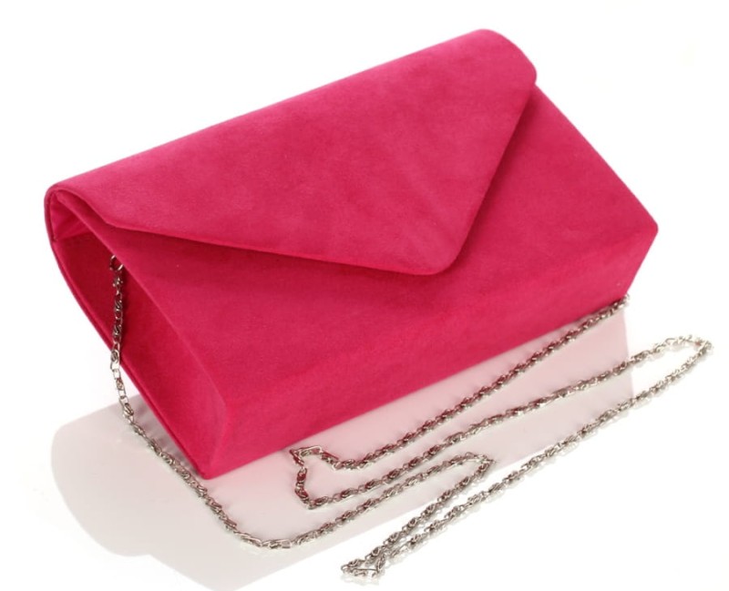 Efektowna kopertówka na łańcuszku FUKSJA