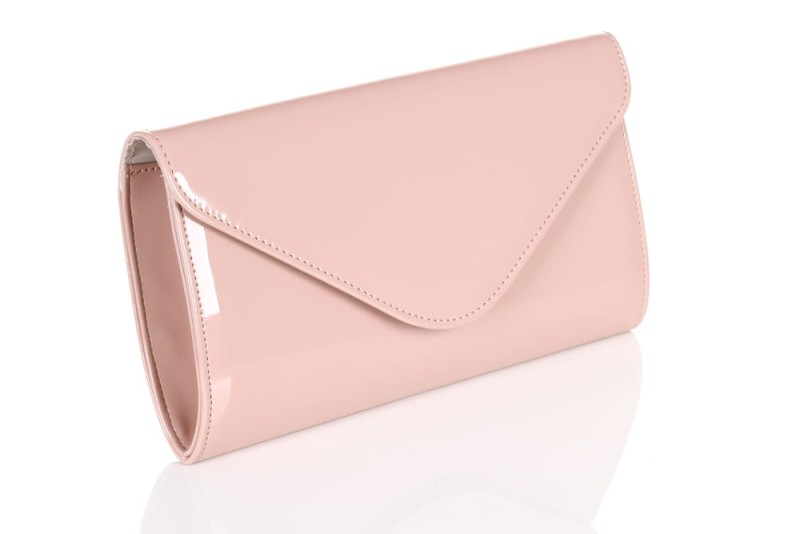 kopertówka pudrowy róż - widok z boku
