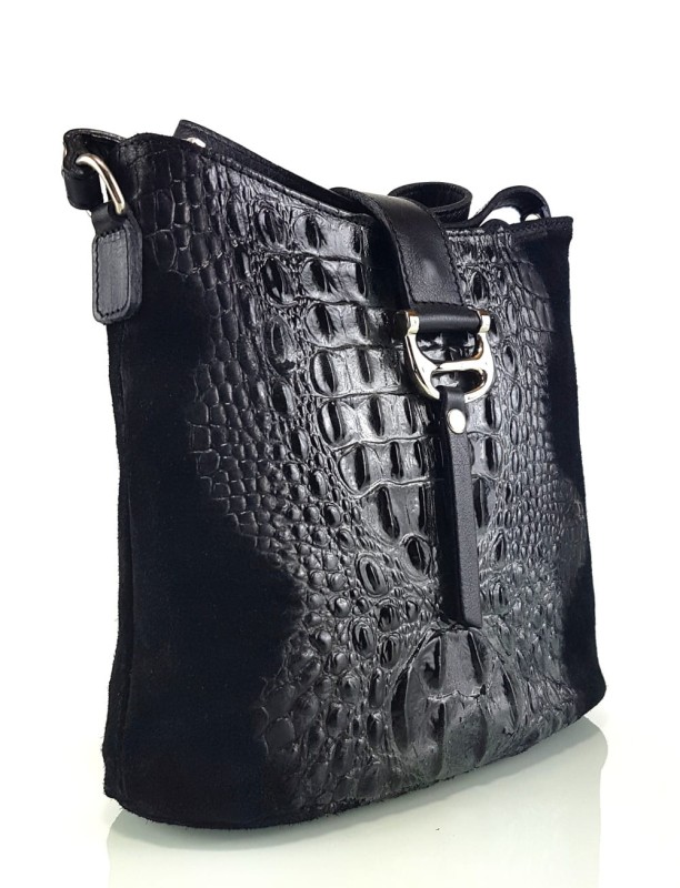 Skórzana czarna torebka SS7