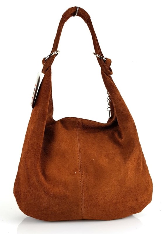 Brązowa zamszowa torebka worek ZD4