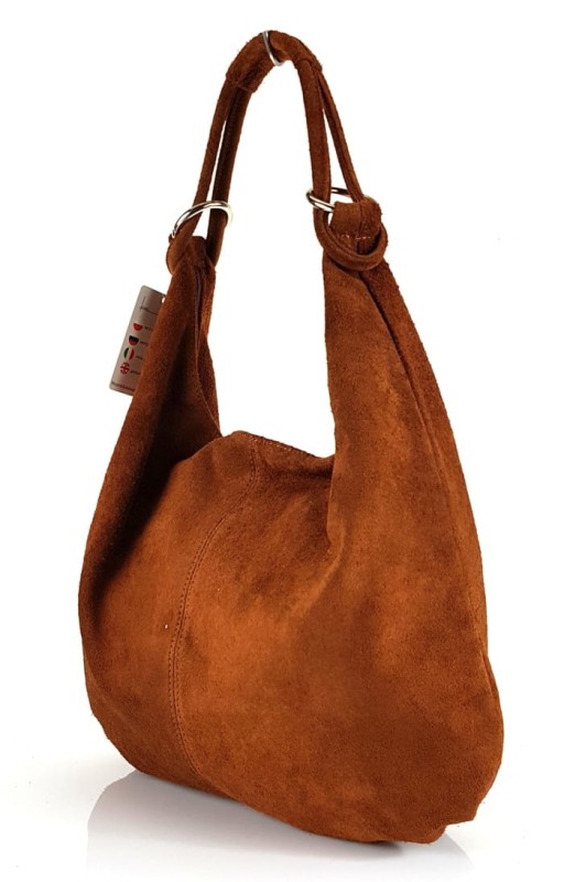 Brązowa zamszowa torebka worek ZD4