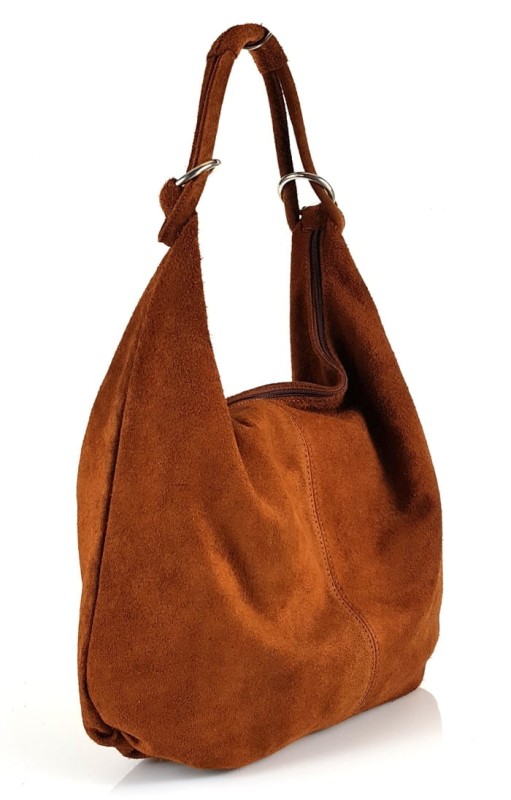 Brązowa zamszowa torebka worek ZD4