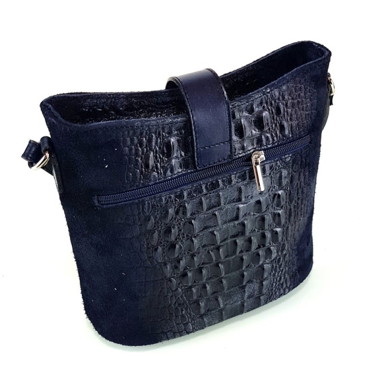 Skórzana granatowa torebka SS7