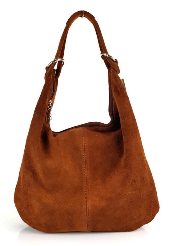 Brązowa zamszowa torebka worek ZD4