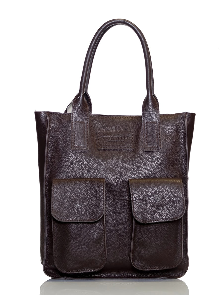VERA PELLE Włoski skórzany shopper