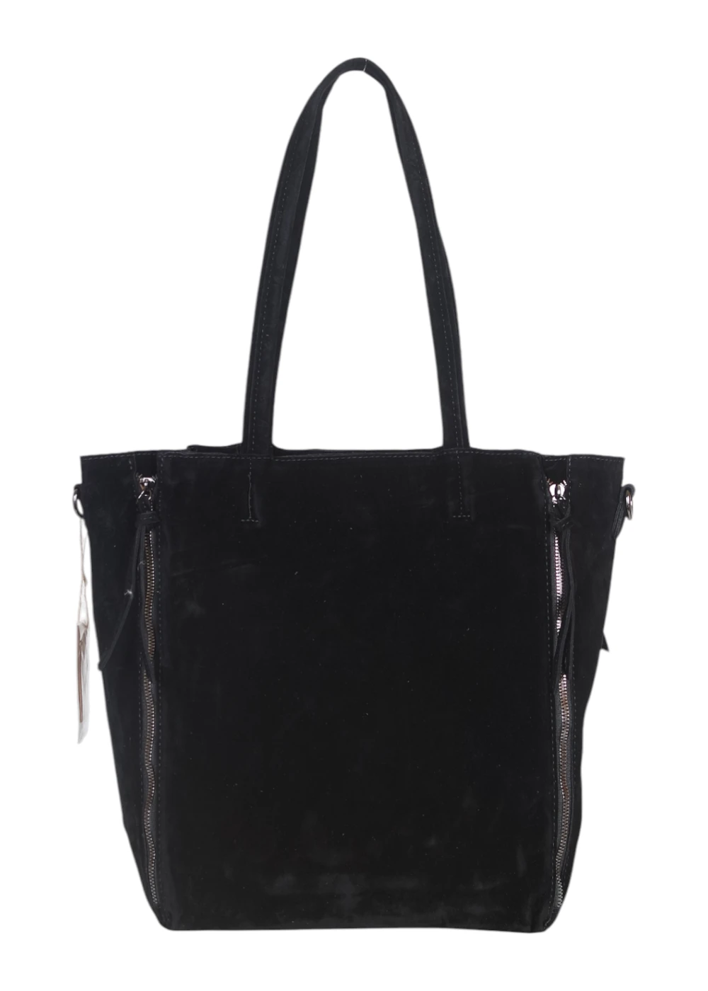 Torebka shopper PAOLO BAGS Italy – eko zamsz, 2w1, saszetka, pojemna, modna, A4