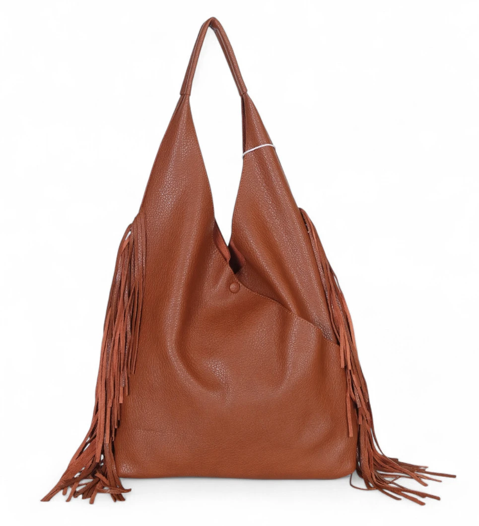 Torebka shopper COO&COO Fashion Italy – duży shopper bag 2w1 z frędzlami