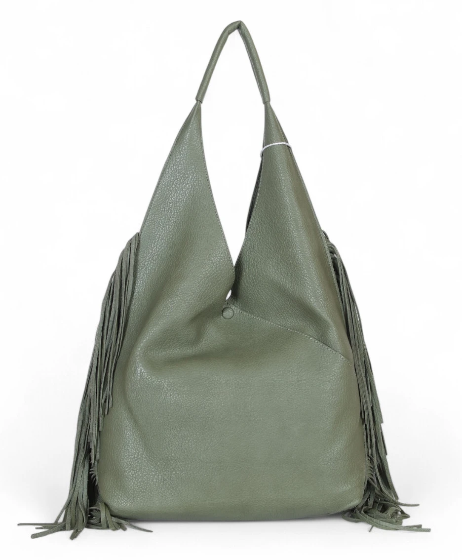 Torebka shopper COO&COO Fashion Italy – duży shopper bag 2w1 z frędzlami