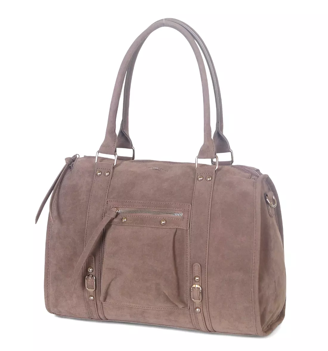 Duża torebka Flora&Co Paris – shopper bag z zamszu ekologicznego, mieszcząca A4
