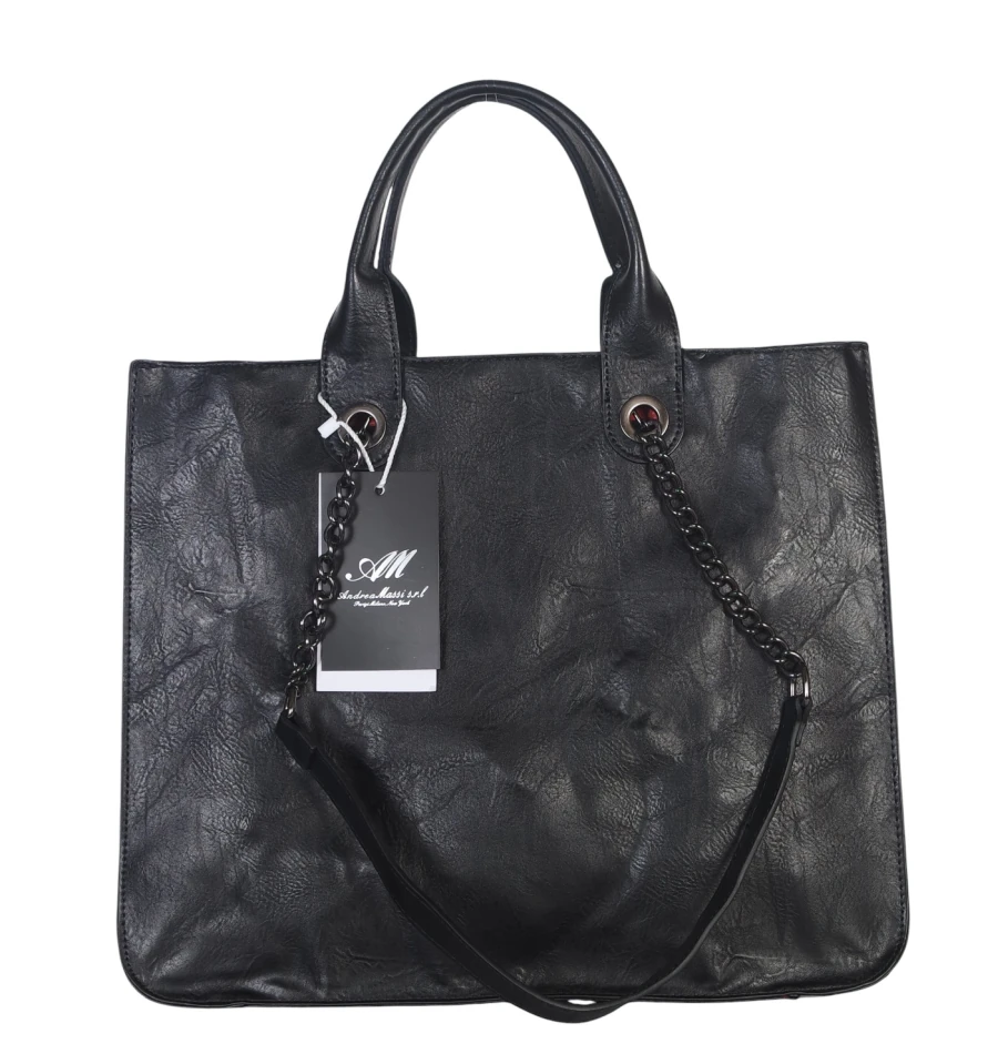 Andrea Massi Italy – duża torebka damska shopper bag A4 + listonoszka 2w1 eko skóra