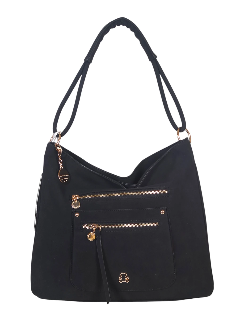 Lulu Castagnette torebka worek Nubuk Misie – zgrabna torebka damska z kieszeniami | Wiosna Lato 2026