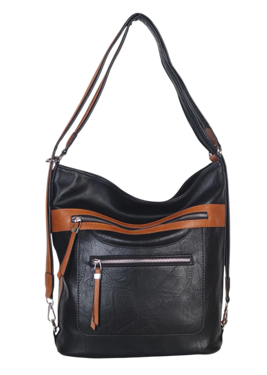 ROMINA & CO torba 2w1 torebka worek z funkcją plecaka – 4 zewnętrzne kieszenie