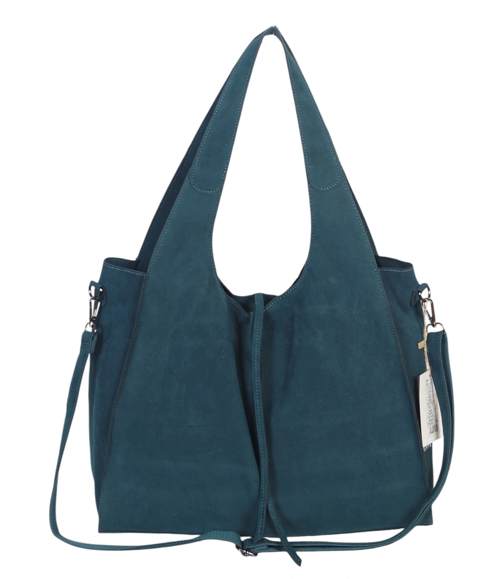 Torebka shopper Paolo Bags ITALY z eko zamszu 2w1 z saszetką – modna, pojemna, elegancka