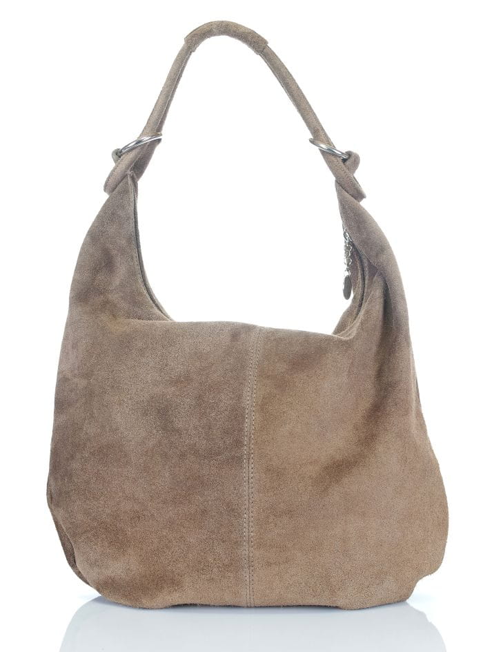 Zamszowa torebka worek ZD4 Taupe